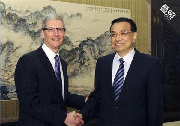 庫(kù)克首次訪華，李克強(qiáng)親自接見