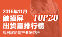 2015年11月觸摸屏出貨量排行榜
