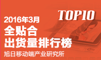2016年3月全貼合出貨量排行榜