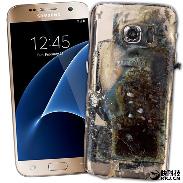 英國(guó)一臺(tái)三星S7未充電突然自爆：濃煙滾滾如燒烤