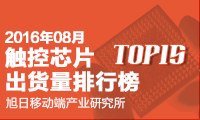 2016年8月觸控芯片出貨量排行榜