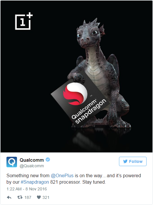 一加3T即將到來：采用驍龍821處理器