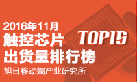 2016年11月觸控芯片出貨量排行榜