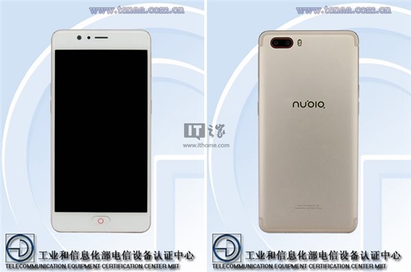 努比亞新機(jī)亮相工信部：雙攝、Home鍵造型惹眼