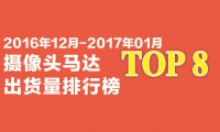 2016年12月-2017年1月攝像頭馬達出貨量排行榜