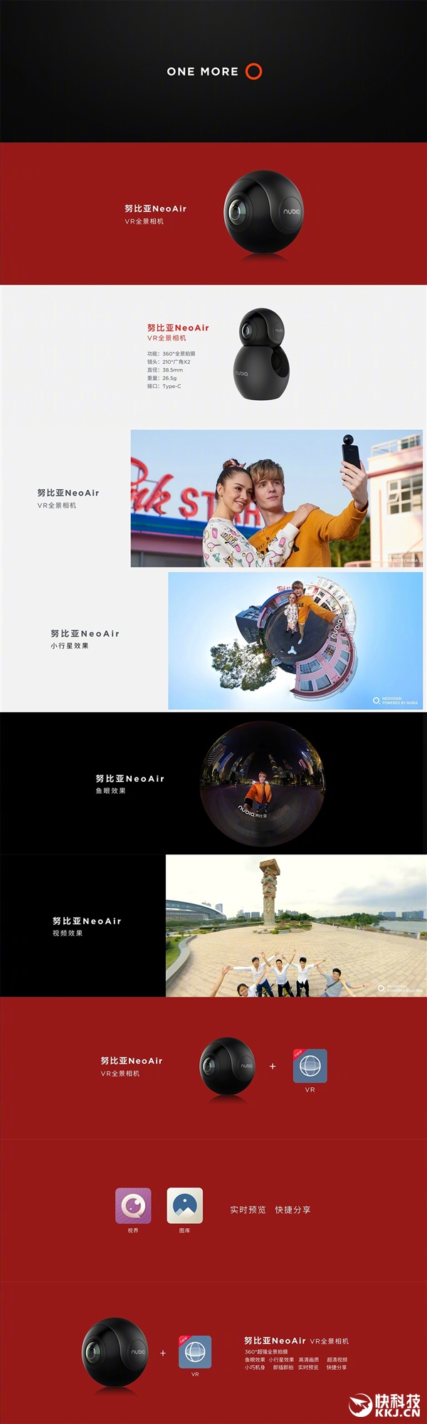 nubia發(fā)布NeoAir VR全景相機(jī):360度無(wú)死角