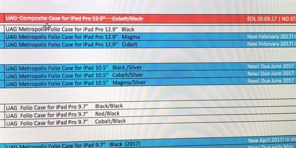 蘋果10.5寸新iPad Pro曝光：A10X處理器、窄邊