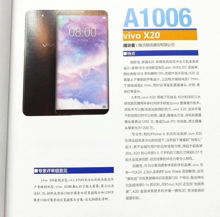 再獲殊榮 vivo X20全面屏獲“年度最佳拍照手機(jī)獎(jiǎng)”