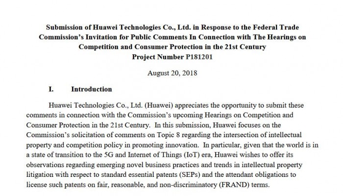 華為提交文件要求FTC舉行聽證會 希望進(jìn)入美國市場
