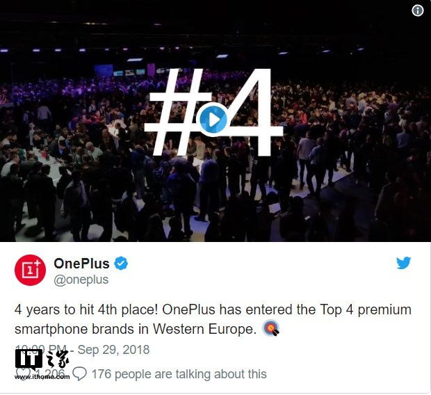 外媒：一加手機已成為西歐四大頂級智能手機品牌之一