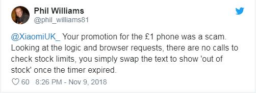 小米手機1英鎊搶購引眾怒:庫存稀少且未明示“抽獎”機制