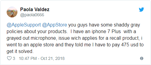 iPhone 7麥克風(fēng)缺陷持續(xù)發(fā)酵 蘋果卻希望用戶掏300美元付費(fèi)維修