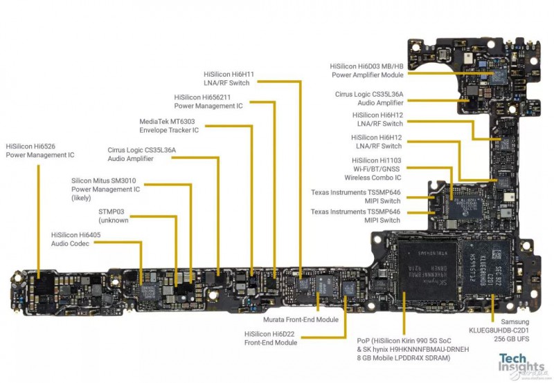華為Mate 30 Pro 5G版拆解:內(nèi)附供應(yīng)商名單