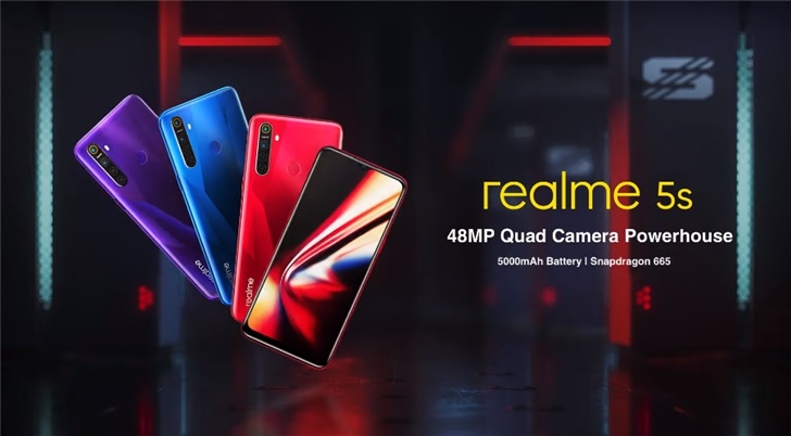 Realme 5s確認搭載驍龍665處理器，5000mAh電池